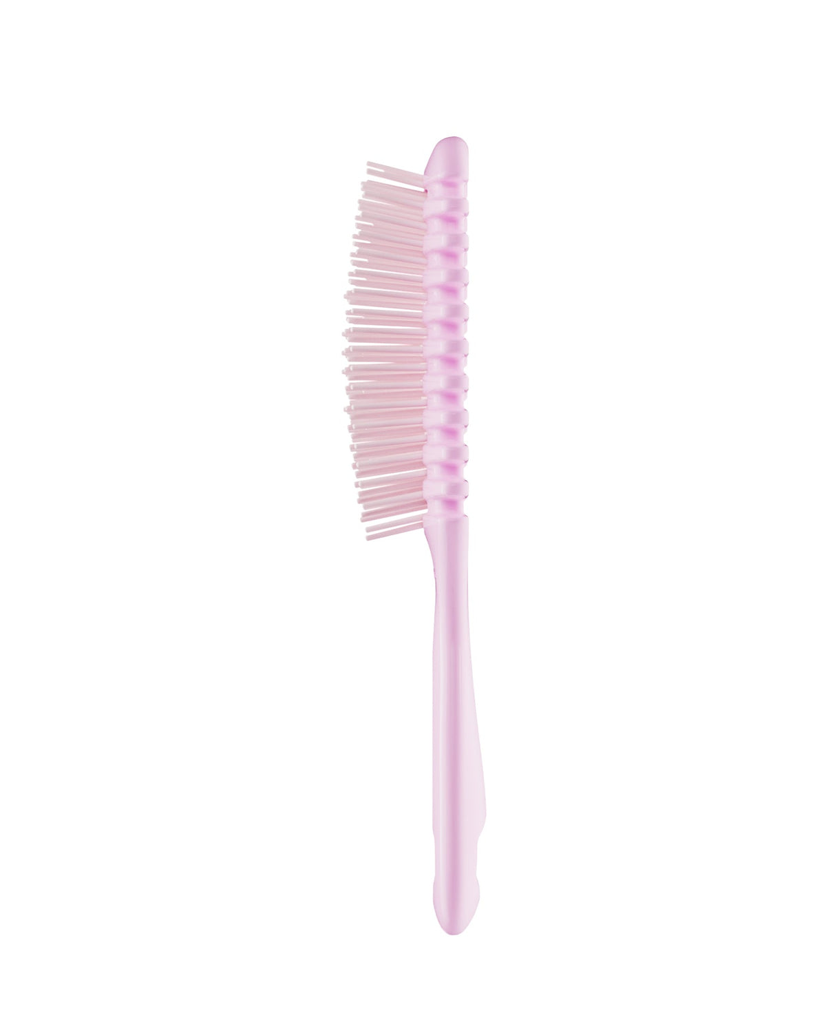 Pink hairbrush on a white background
