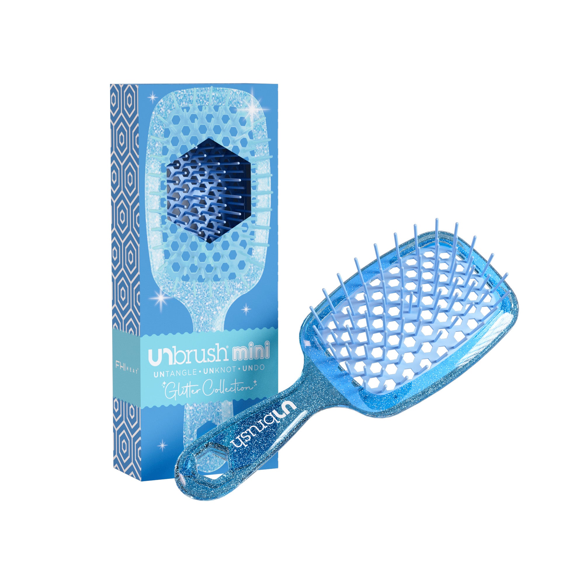 UNbrush Detangling Hair Brush Mini - Sapphire