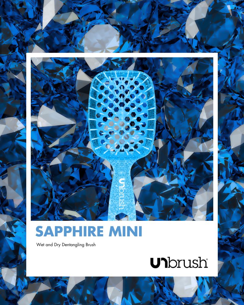 UNbrush Detangling Hair Brush Mini - Sapphire