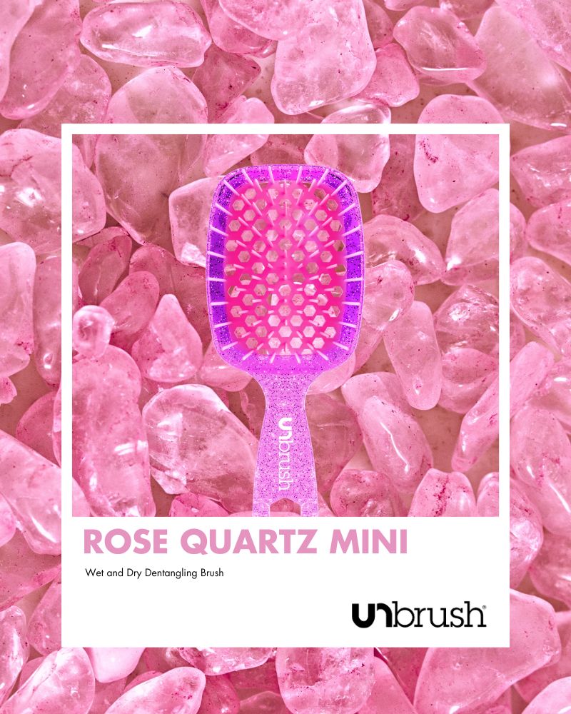 UNbrush Detangling Hair Brush Mini - Rose Quartz