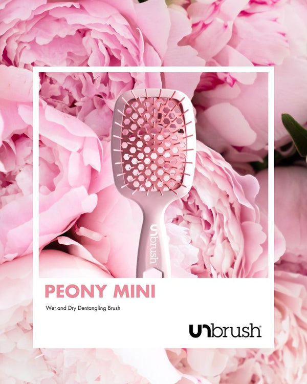 UNbrush Detangling Hair Brush Mini - Peony - FHI Heat Pro
