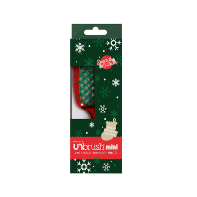 UNbrush Detangling Hair Brush Mini Chrome - Poinsettia