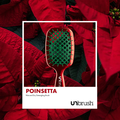 UNbrush Detangling Hair Brush Mini Chrome - Poinsettia