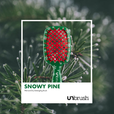 UNbrush Detangling Hair Brush Mini Snowflakes - Snowy Pine