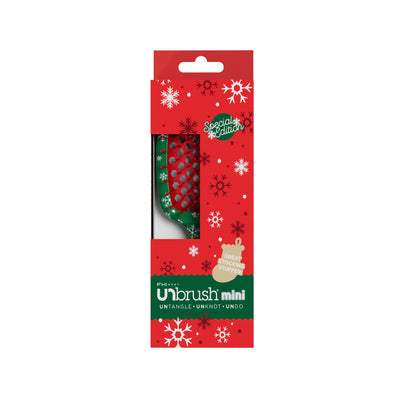 UNbrush Detangling Hair Brush Mini Snowflakes - Snowy Pine