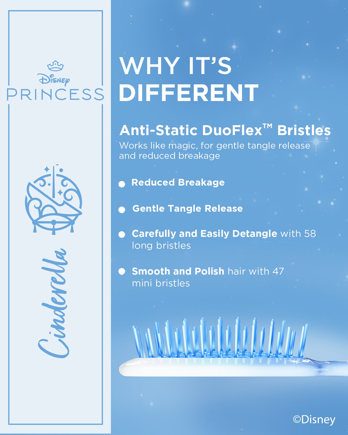 Disney Princess Detangling Brush - Cinderella