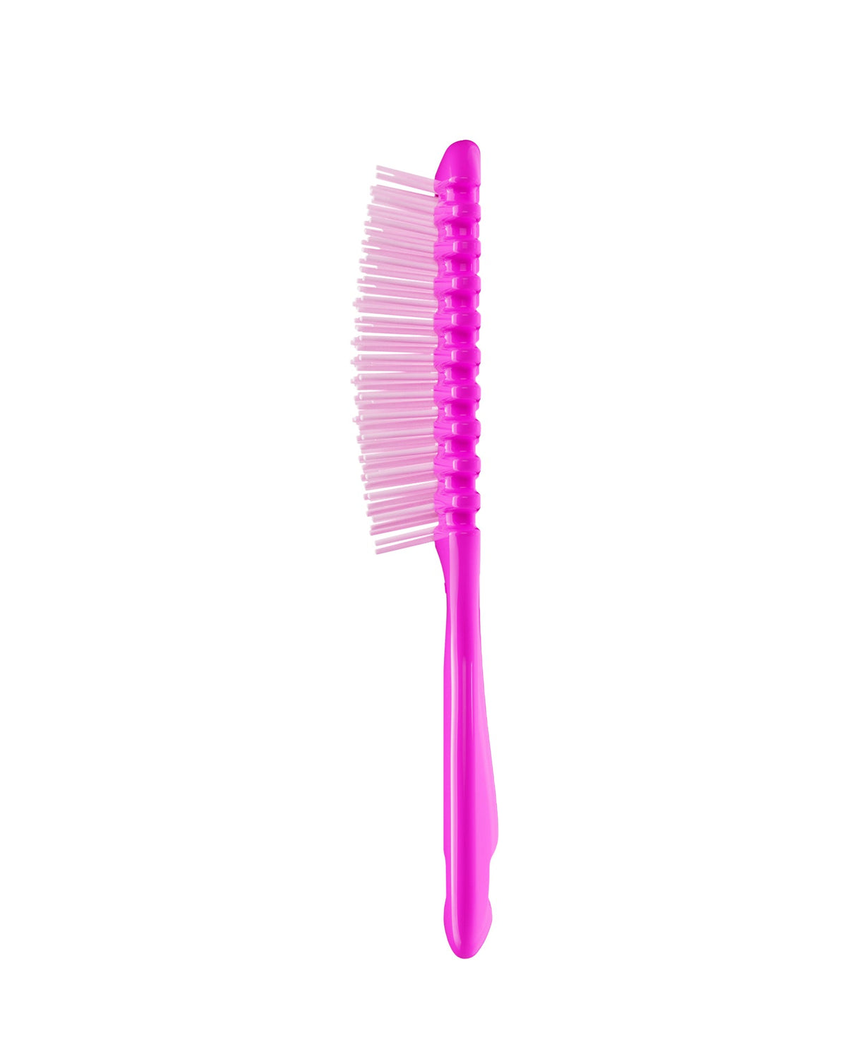 Pink hairbrush on a white background