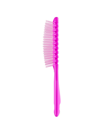 Pink hairbrush on a white background