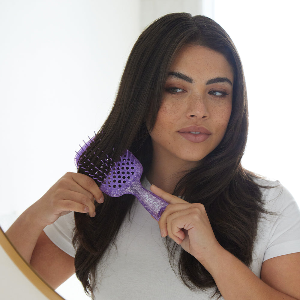 unbrush purple glitter model