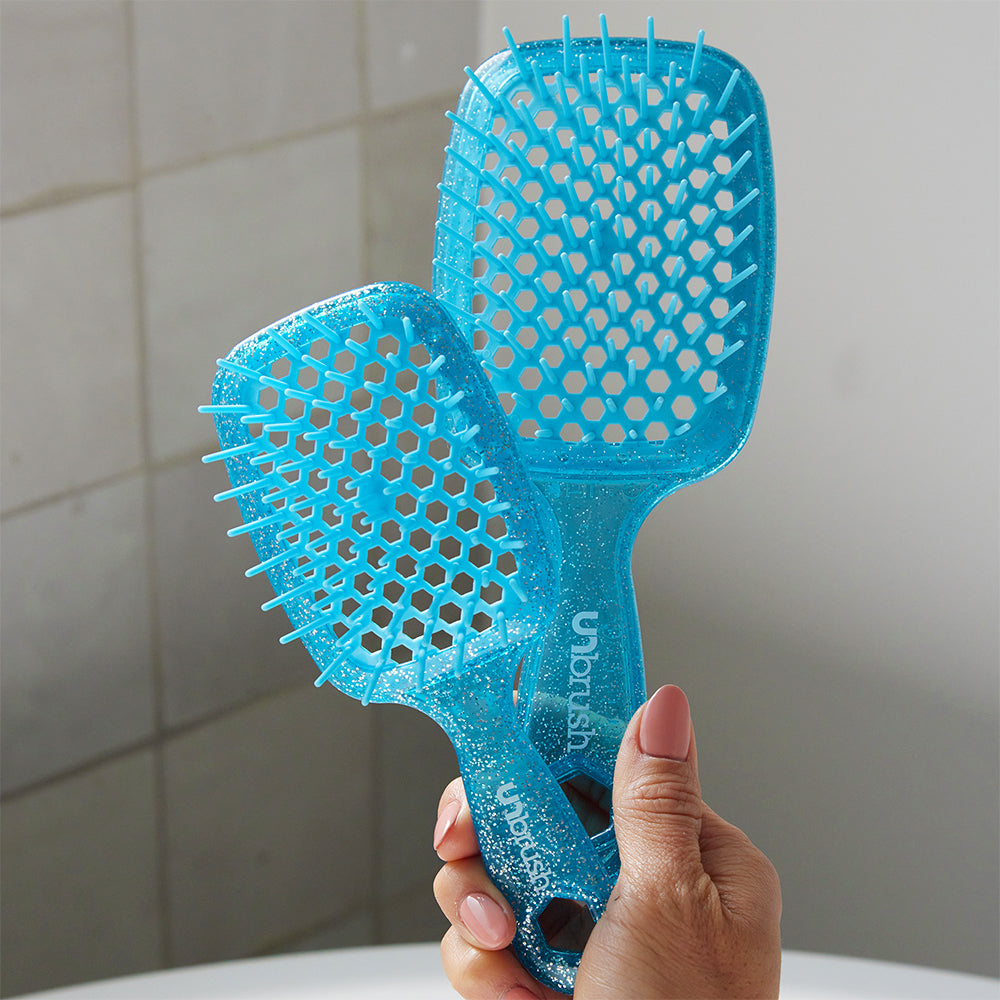 UNbrush Detangling Hair Brush Mini - Sapphire