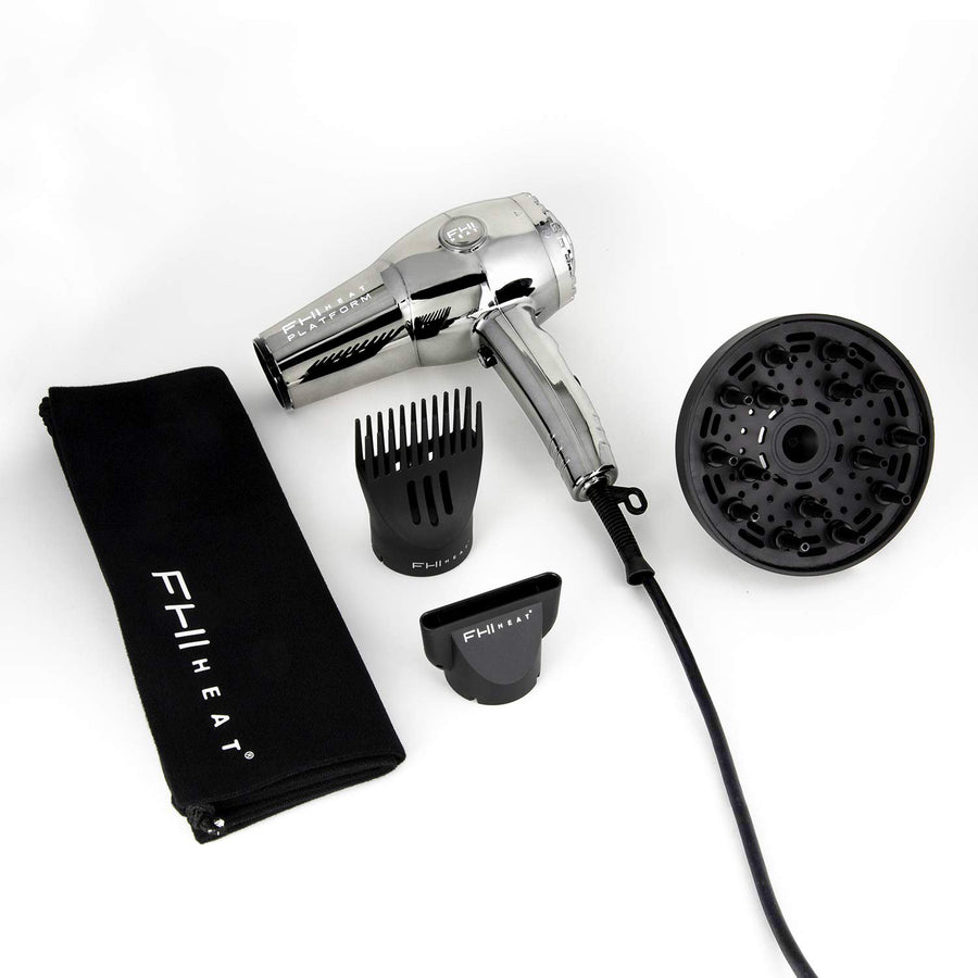 Nano Lite Pro 1900 Hair Dryer  - Limited Chrome Collection - Grey Chrome - side view