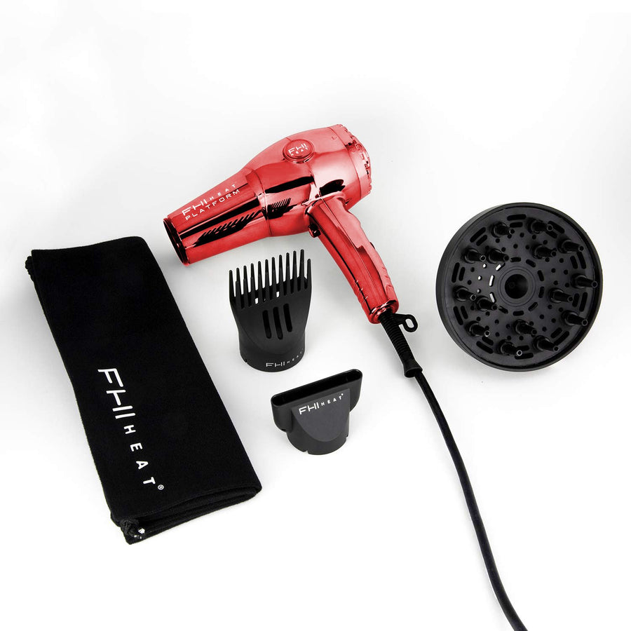 Nano Lite Pro 1900 Hair Dryer  - Limited Chrome Collection - Red Chrome - side view