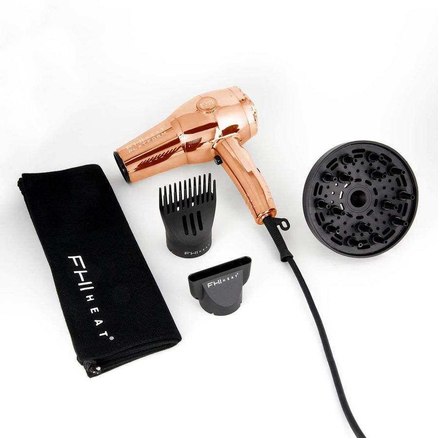 Nano Lite Pro 1900 Hair Dryer  - Limited Chrome Collection - Rose Gold - side view