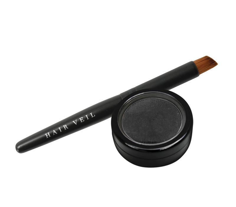 Hair Veil Powder Hair Filler - Black - 0.14oz | 4g - diagonal tail brush and powder case