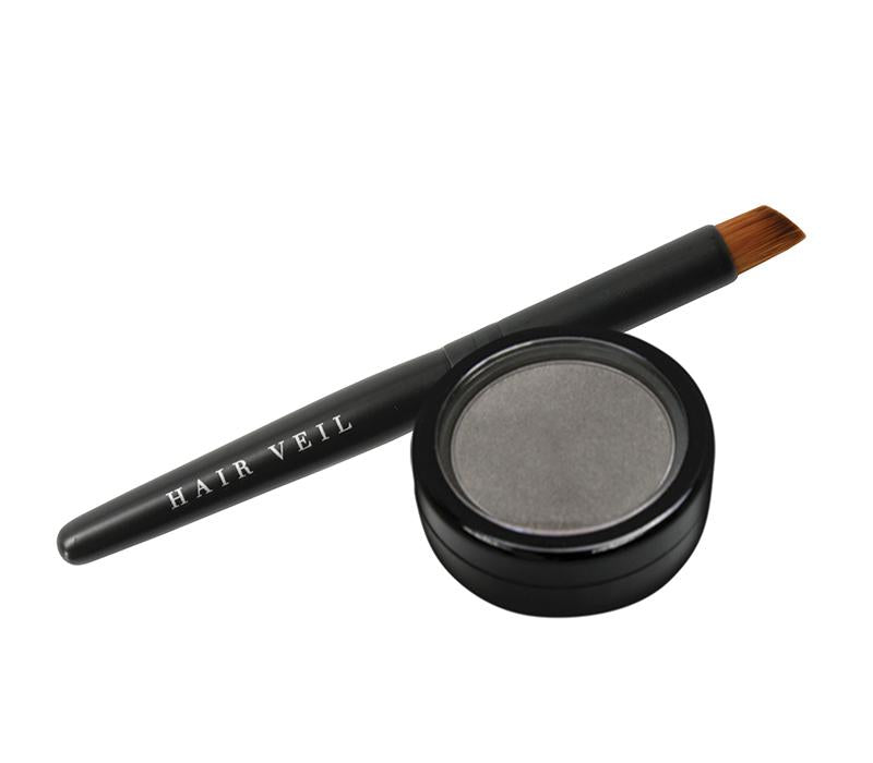 Hair Veil Powder Hair Filler - Silver - 0.14oz | 4g - diagonal tail brush and powder case